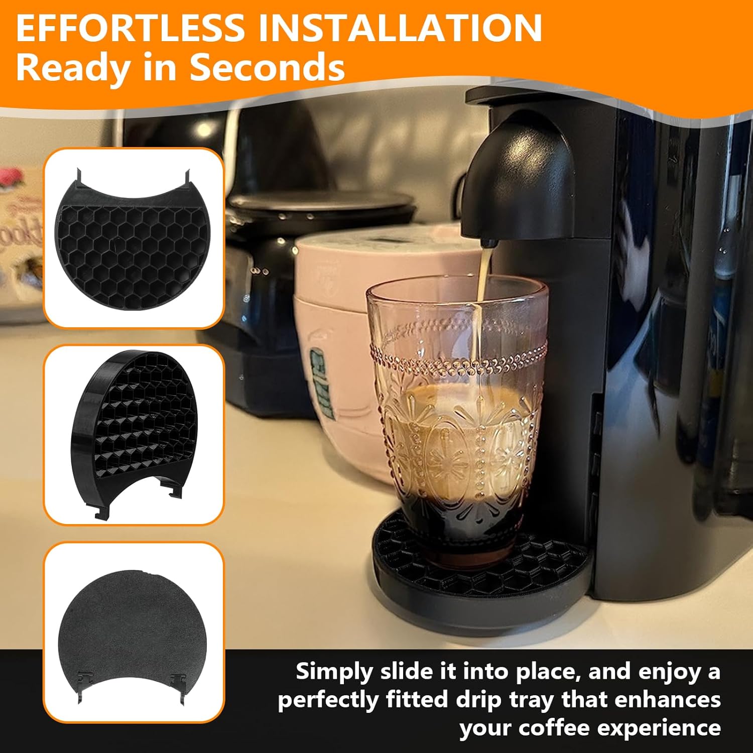 Drip Tray for Nespresso Compatible with Vertuo Plus Replacement, Fit Nespresso Accessories, Not Original for Nespresso Accessories(8MM Honeycomb Hole)
