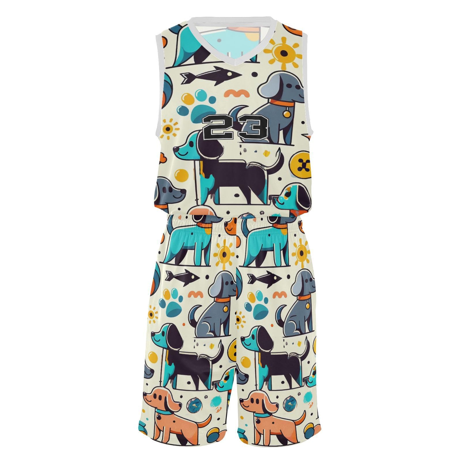 FLildon Tropical Flamingos Plam Trees Boys Basketball Jersey Set Tank Top Shorts Tracksuit Sport Training Suit for Kids