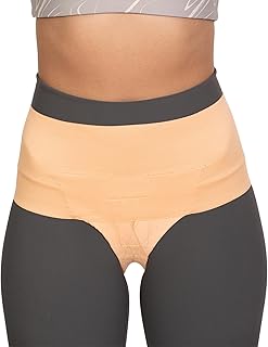 FEMME JOCK Patented Womenâ€™s Pelvic Floor Orthotic Support Belt â€• Uterus Pain Relief Girdle for Dropped Bladder, Vulvar Varicosities, Postpartum Recovery, SPD | High Waist - Beach Sand (XL)