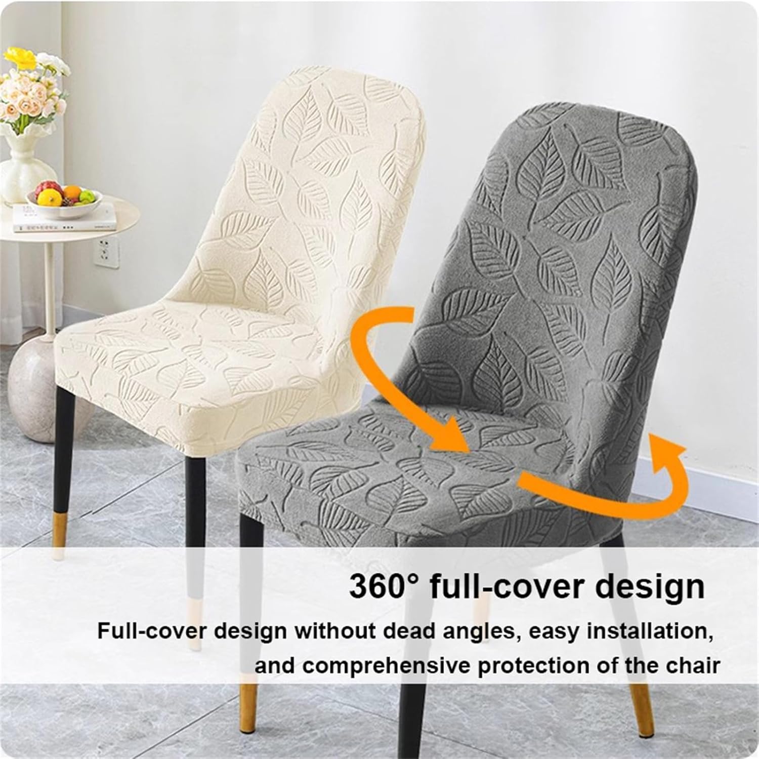 Curved Back Chair Covers for Dining Chairs Set of 2/4/6 Removable Dining Chair Covers Armless Chair Cover Chair Protector Seat Covers for Kitchen Living Room,Blue,4pcs