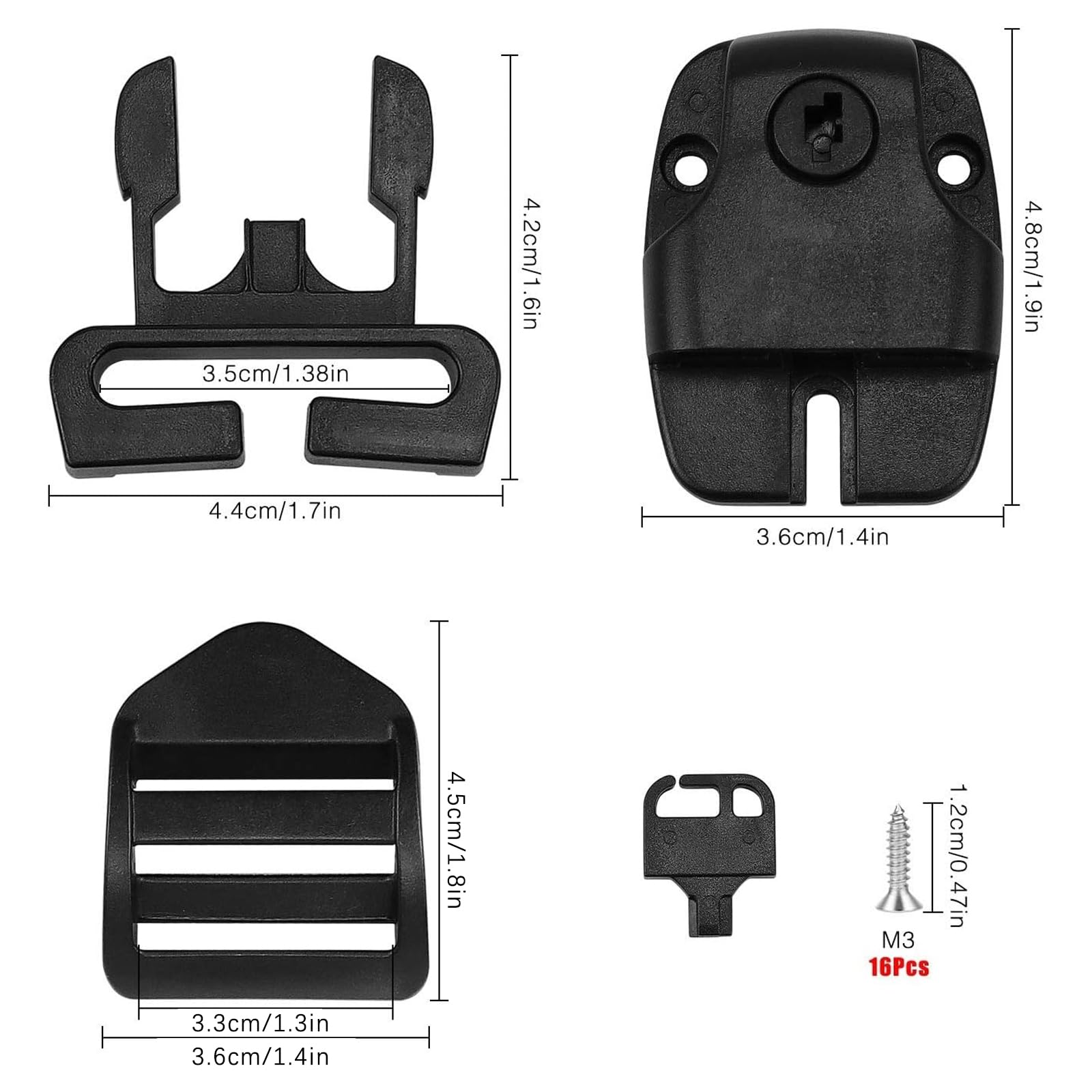 Hysagtek Juego de 8 clips de repuesto para cubierta de bañera de hidromasaje, hebillas de repuesto con llaves y accesorios, color negro