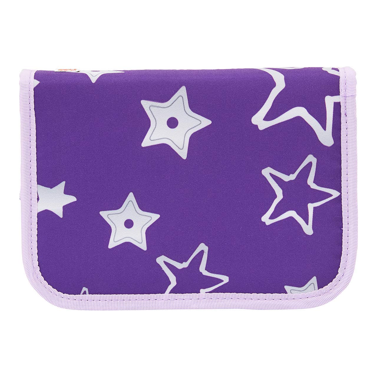 Lego Bags Federmäppchen, Federmappe 20 teilig gefüllt, Federtasche mit Lego Stars Motiv, Stiftebox lila, Schüleretui mit Inhalt, Schul Etui mit Namensfeld, Stundenplan, Lineal und Anspitzer