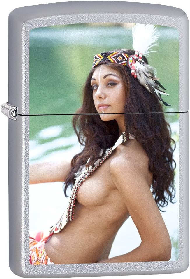 Zippo Lighter: Pocahontas #1 - Satin Chrome 75975