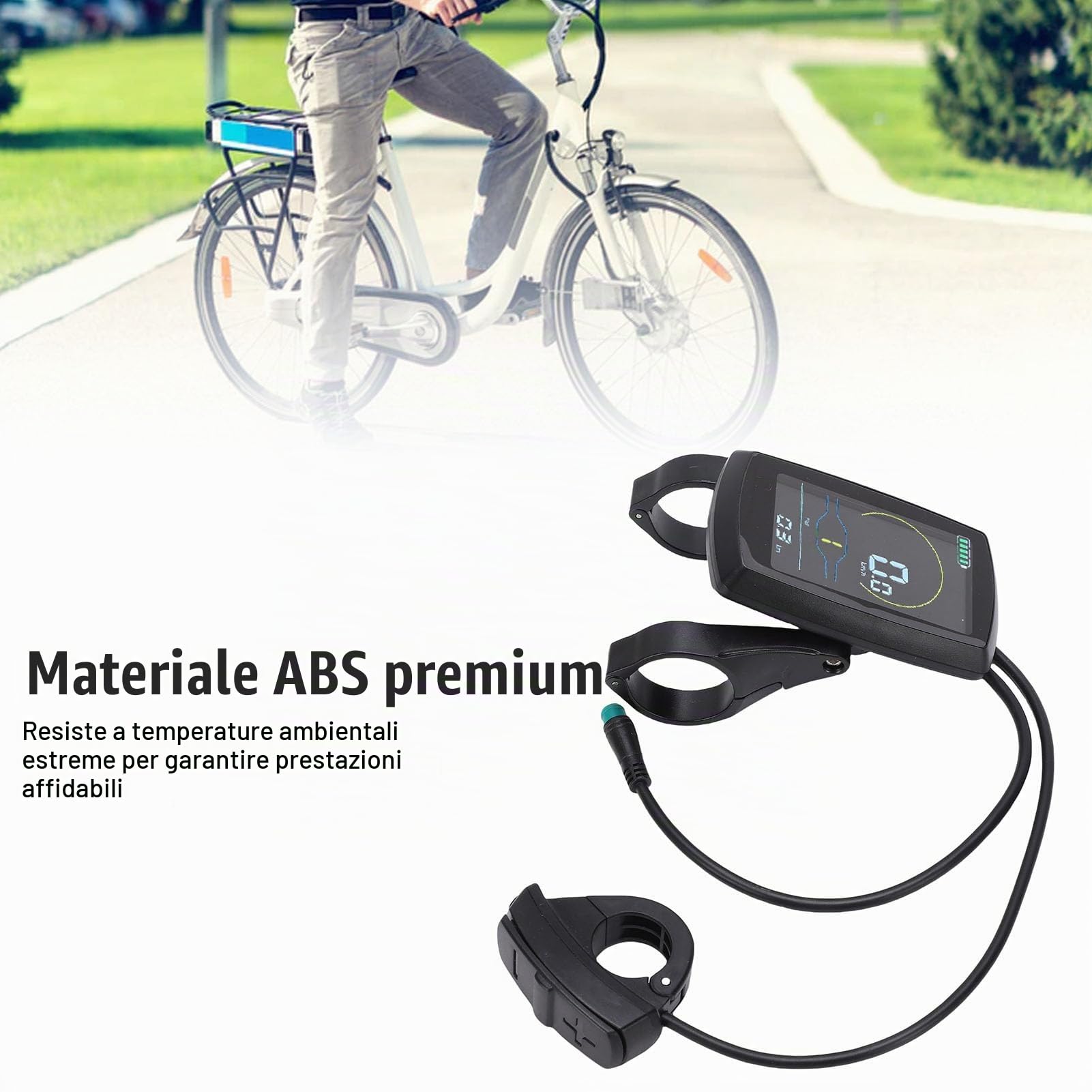 Tosuny Display LCD per Bici Elettrica, Computer per Bici Elettrica Universale Compatibile 36V 48V, Contachilometri Multifunzione con Livello di Servoassistenza per Bici da Strada di