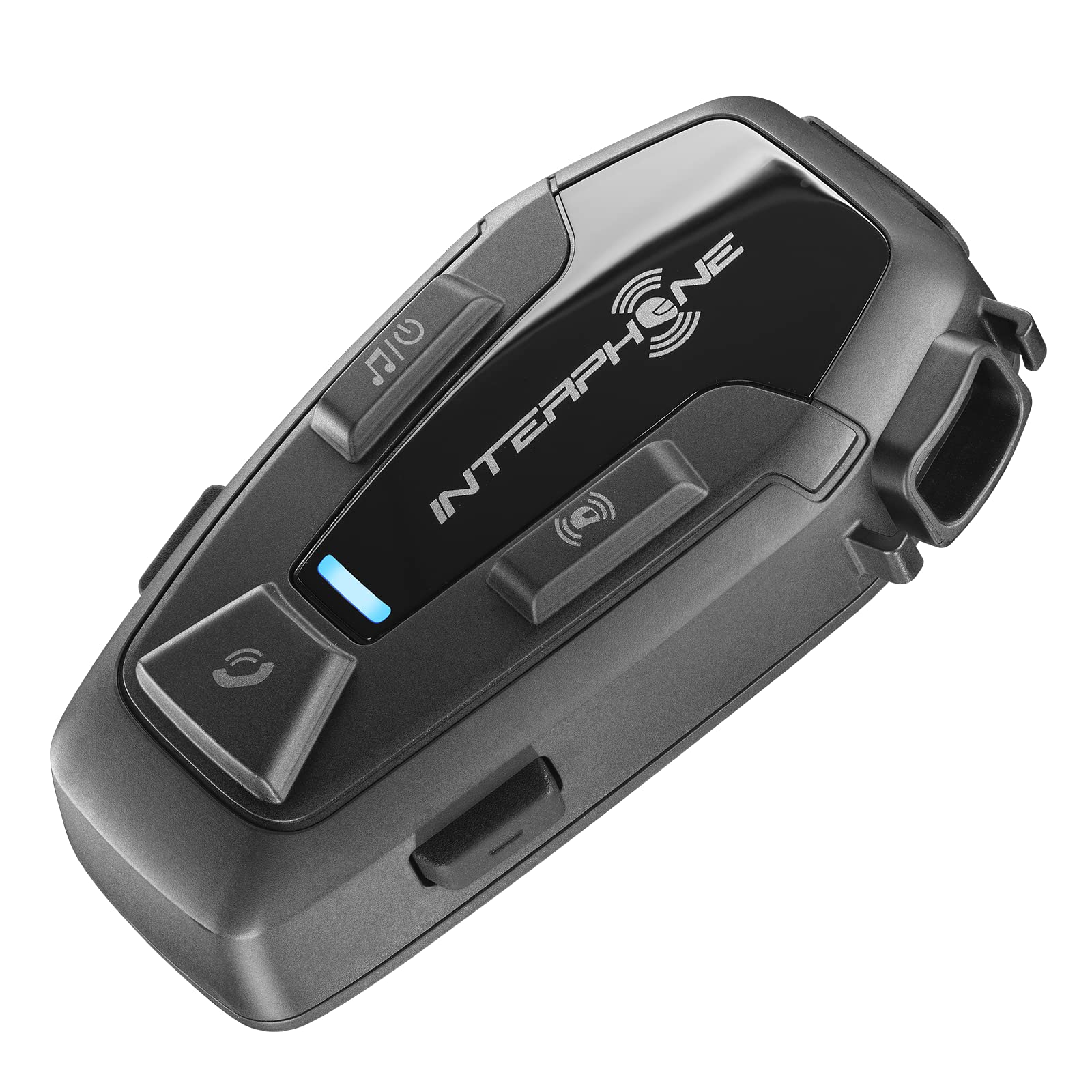 INTERPHONE UCOM7R - Doble - Bluetooth 5.2 Motorcycle Intercom extraíble y batería integrada 15 h Autonomía, 4 Moto 1 km, TFT y GPS Compatible, Impermeable, Auriculares 32 mm, para Todos los Cascos