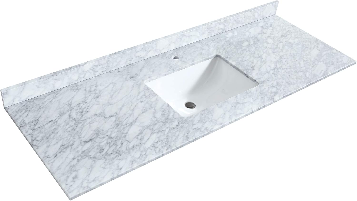 Wyndham Collection Sheffield 60 inch Single Bathroom Vanity in Dark Gray, White Carrara Marble Countertop, Undermount Square Sink, and No Mirror
