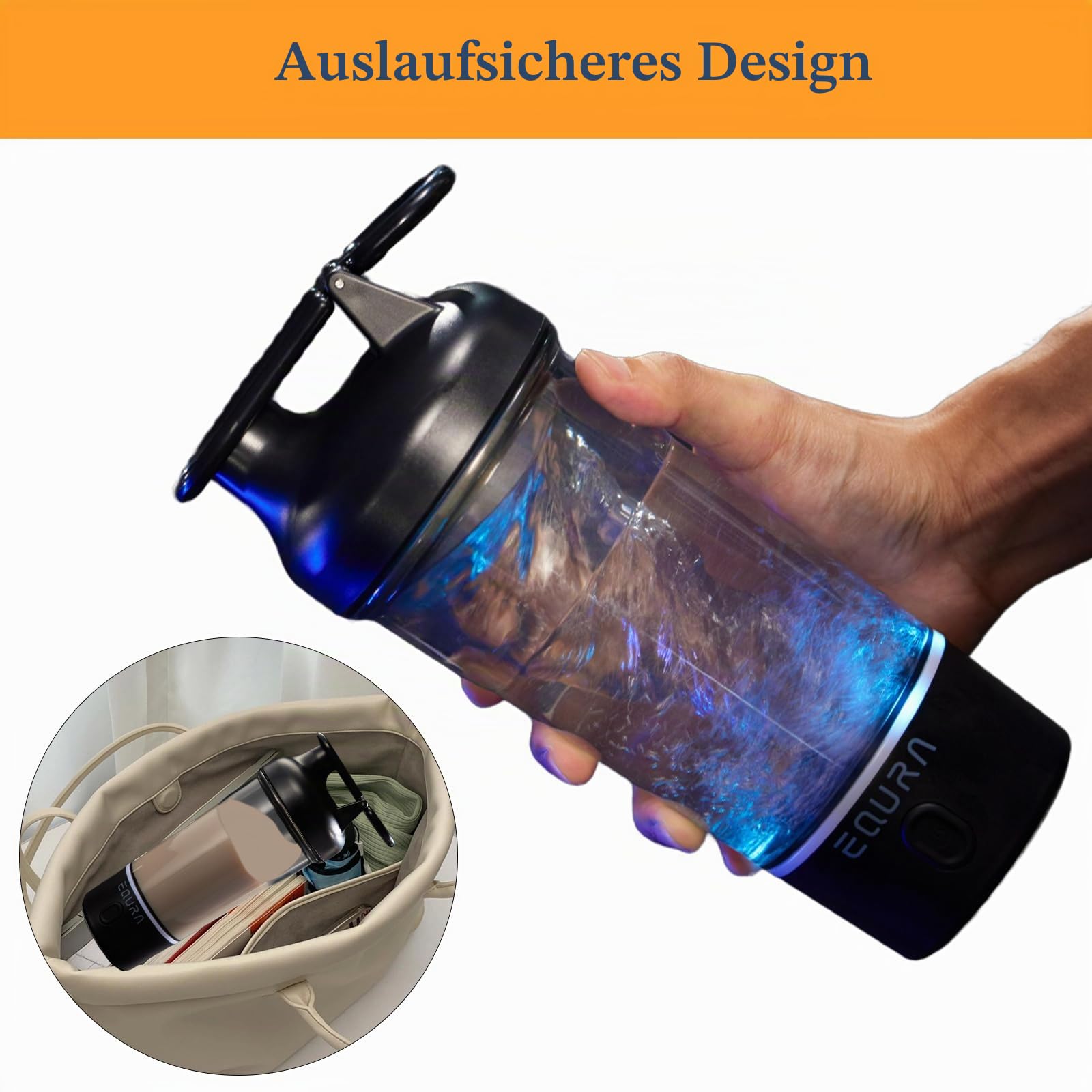 Elektrische Shaker-Flasche, 750 ml Proteinmischungsflasche, tragbar, wiederaufladbar, Pulsfunktion, BPA-frei, bunte helle Basis (Rosa)
