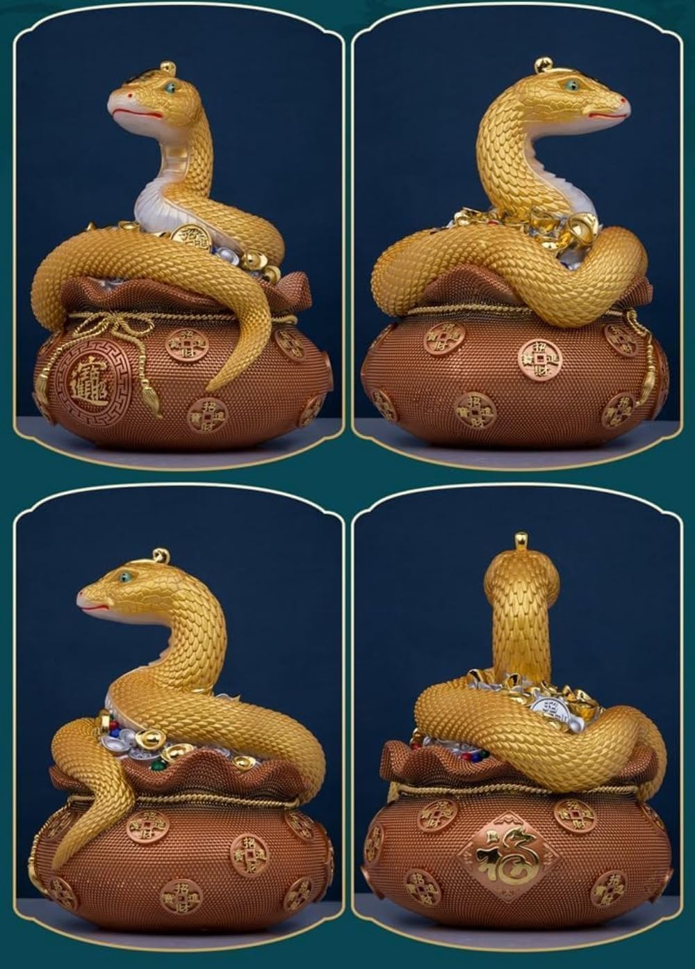 蛇の像、豊穣の角、富の飾り、店の装飾、自慢の客、蛇年、干支、縁起物