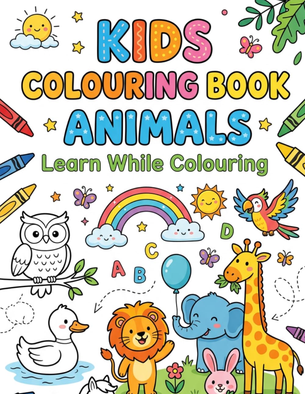 Kids Colouring Book - Animal Kingdom: " Learn While Colouring "