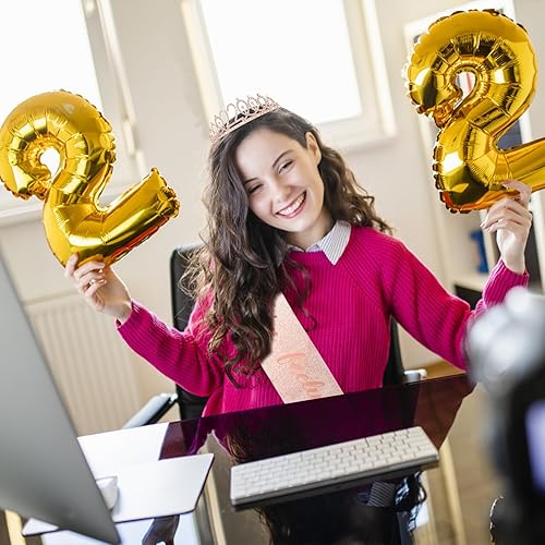 Miniatura 308 de CIEHER Juego de corona de cumpleaños 50 + banda de 50 y fabulosa banda + pin de perlas, tiara, regalos de 50, decoraciones para mujeres amigas