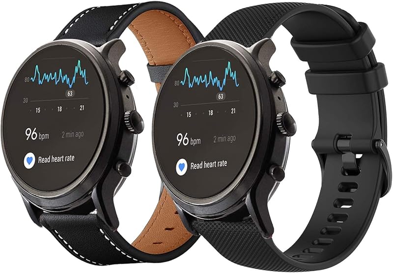 Watch Bands for Fossil Gen 4/5/6, 22mm Band for Fossil Gen 4/5 Men's/Women's - 2Pack