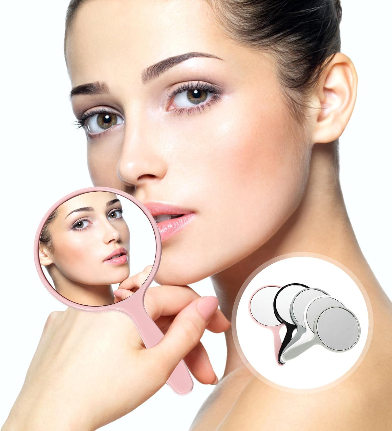 Xmas Portable Travel Makeup Mirror 5pcs ABS Handheld Beauty Mirrors image 4