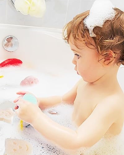 Miniatura 7 de MoHern Konjac - Esponja de baño para bebé, 5 piezas de formas naturales lindas, esponjas de baño para bebés, tiempo de baño de niños pequeños, a