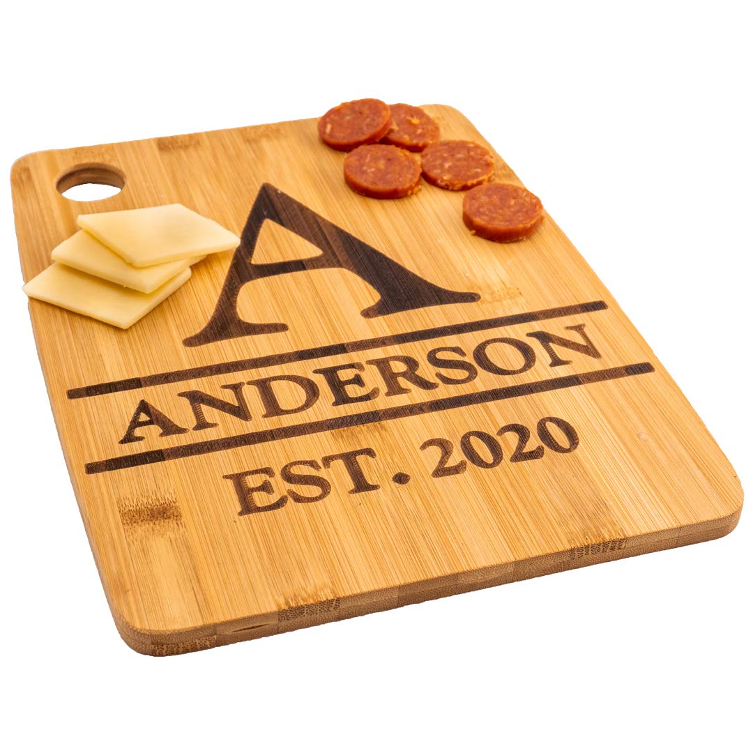 Custom Catch Personalized Cutting Board Wedding Gift - Durable Bamboo (Monogram)