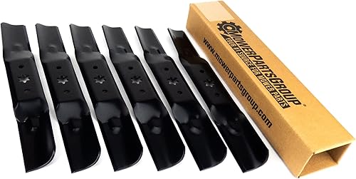 Juego de 6 cuchillas de cortacésped - Compatible con: MTD Cub Cadet 742-05052A 942-05052A, fabricado en Estados Unidos