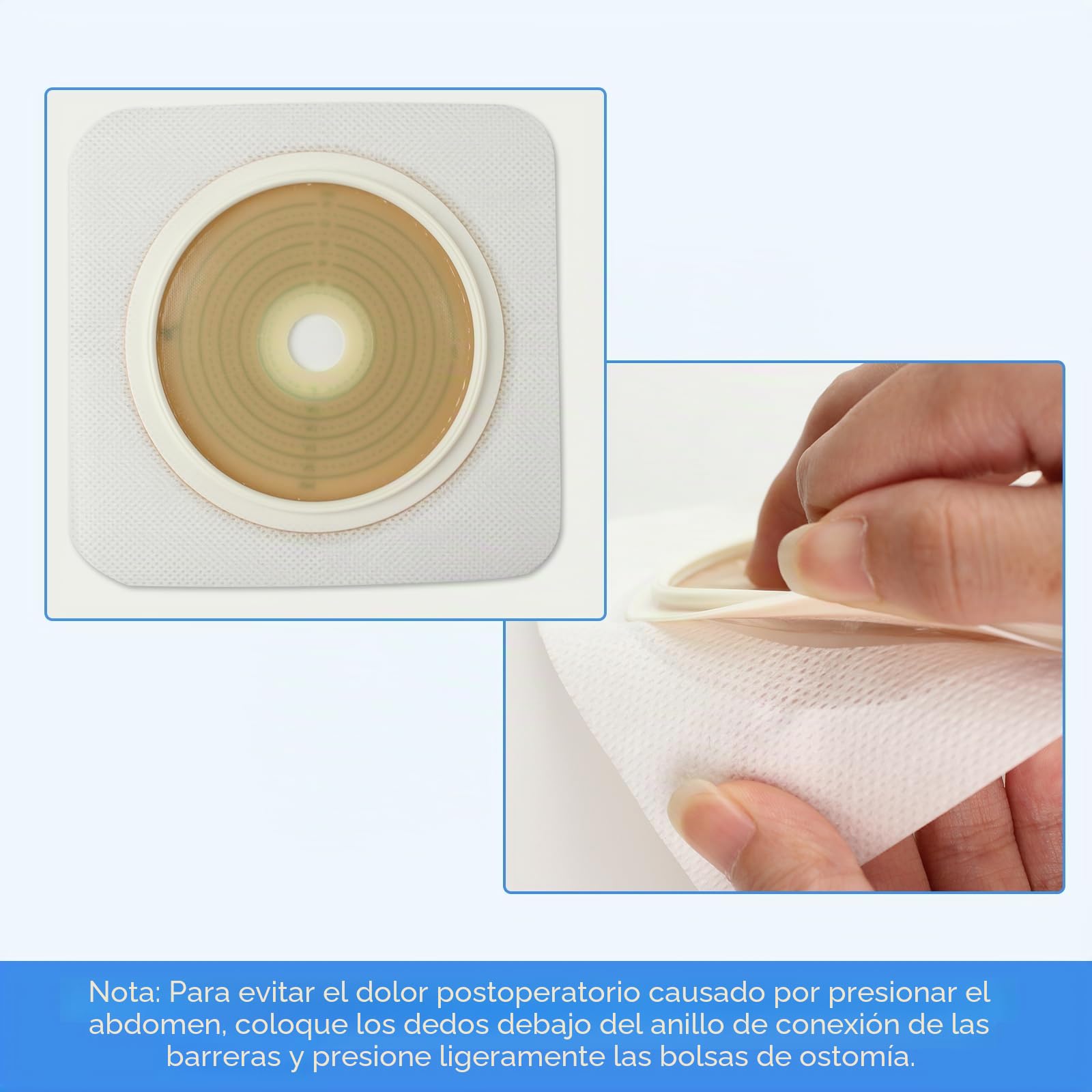 Barrera cutánea adhesiva con borde no tejido para bolsa drenable de dos piezas, 10 obleas para colostomía, ileostomía y cuidado del estoma, recortables a la medida, suministros para ileostomía