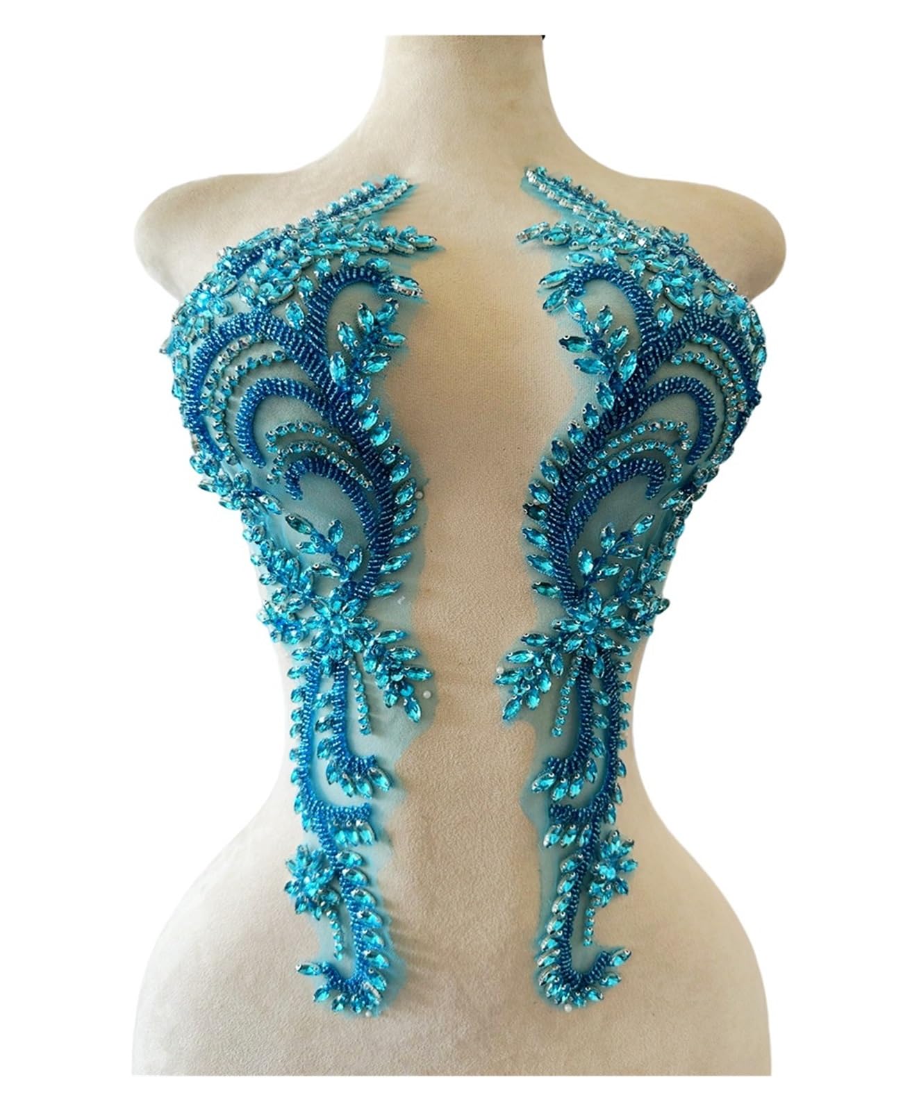 Apliques de encaje con diamantes para personalizar vestidos de fiesta y novia