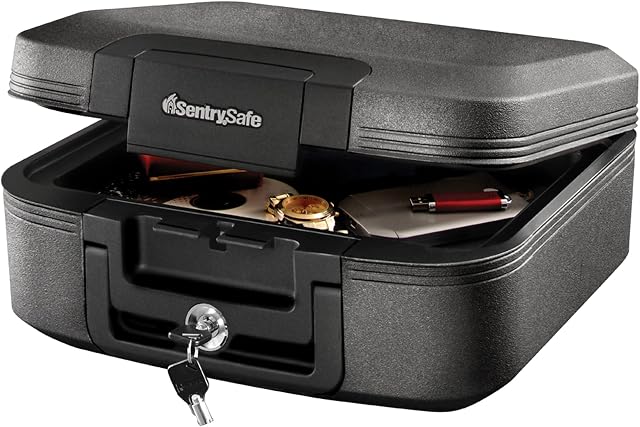 Sentry Safe Fire-Safe Waterproof Document and Media Chest, Captured Insulation, Black, 32.5cm