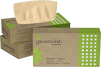 Greenwish Bamboo Soft Facial Tissue Box-100pulls (Pack of 3) | 100% Biodegradable, Eco friendly and Chemical Free | Car Tissue Box