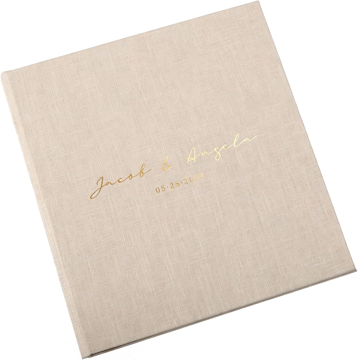 Custom Wedding Photo Album Cover,Photo Album with Sleeves for 20-100 4x6" / 10x15cm Photos,Personalized Wedding Slip in Photo Album,Linen Family Memory Book