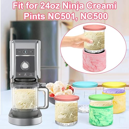Miniatura 2 de Juome Funda de neopreno para pintas Ninja Creami Deluxe, paquete de 4 fundas aisladas reutilizables compatibles con máquinas de helados de lujo de