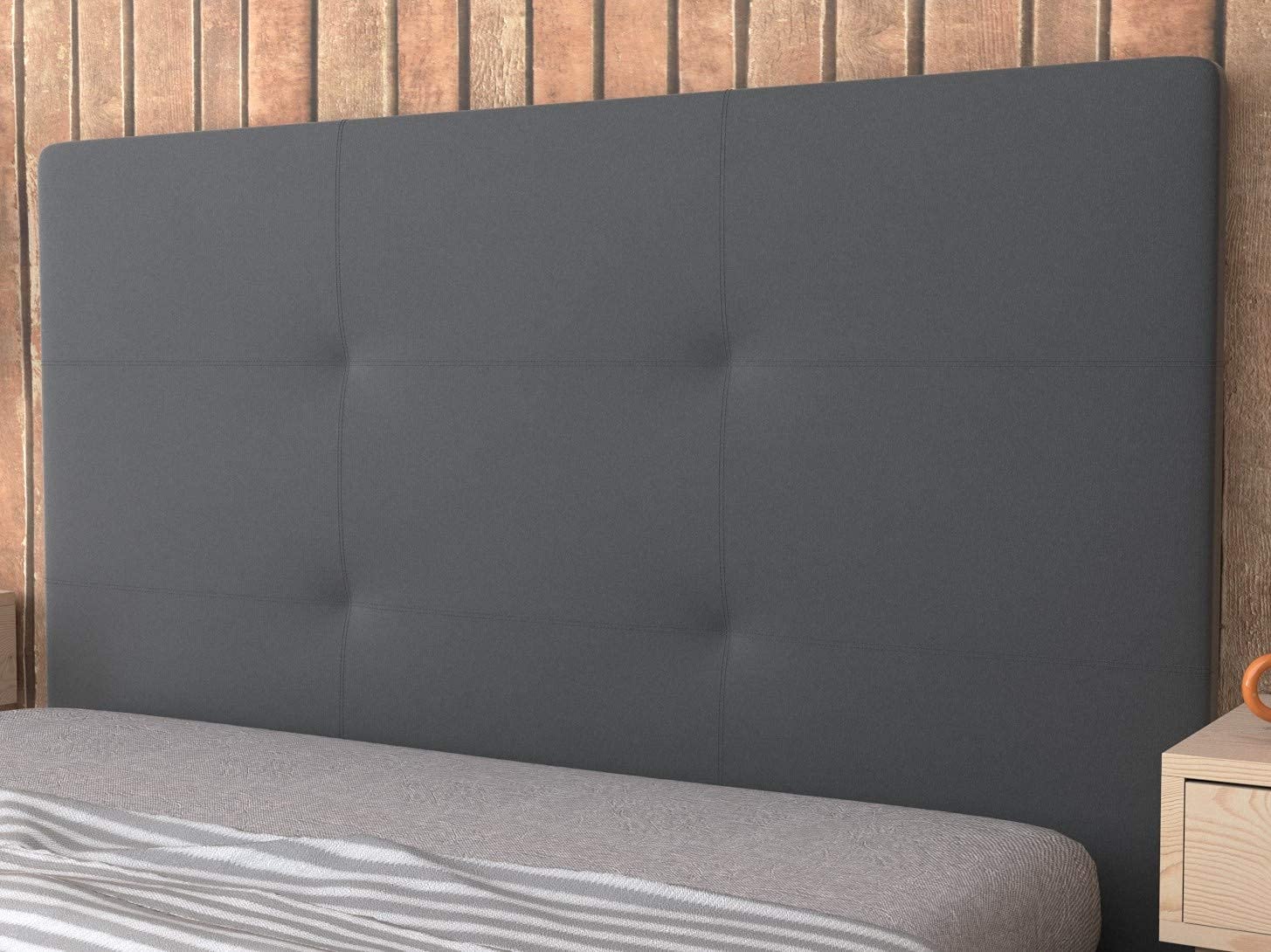 LA WEB DEL COLCHON Cabezal Cama Andrea Tapizado Acolchado 8 cm con Fijación a Pared – Cabecero de Cama Suave y Elegante – Cama de 80 (90 x 70 cms) Blanco Polipiel – Cabeceros Acolchados — view 42