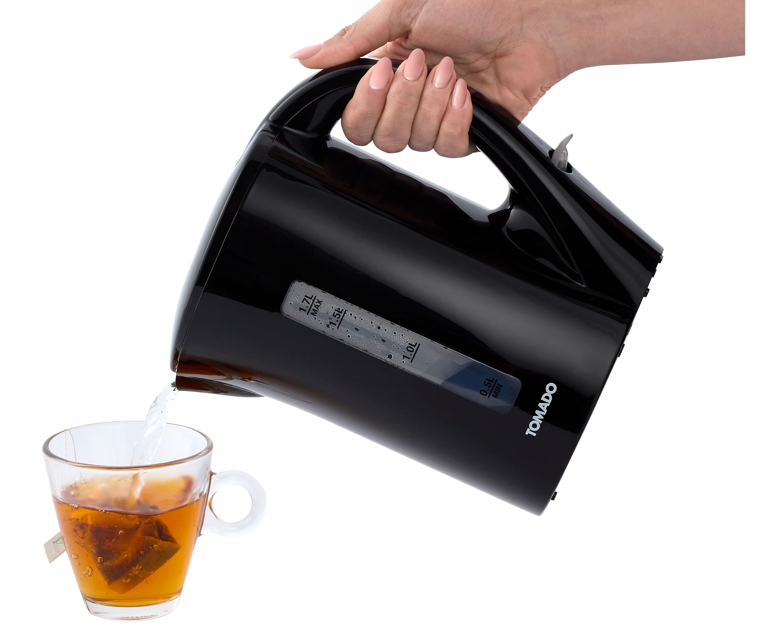 Tomado TWK1700B - Bollitore - 1,7 litri - Indicatore del livello dell'acqua - Nero