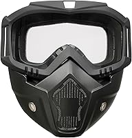 Vista 2 de Máscara Airsoft de cara completa, máscara de paintball, máscara táctica, gafas de casco de motocicleta con máscara facial extraíble para hombres