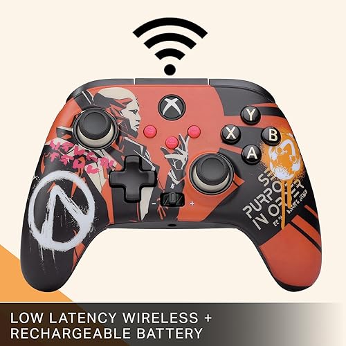 Vista 4 de PowerA Wireless Controller for Xbox Series X S - Borderlands SE, hall effect thumbsticks, low latency wireless, officially licensed, works with Xbox