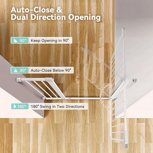 Miniatura 3 de COMOMY Puerta de bebé extra alta de 36 pulgadas para puertas de escaleras, se adapta a aberturas de 29.5 a 48.8 pulgadas de ancho, puerta de perro