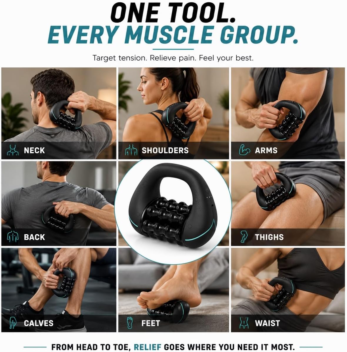 Electric Muscle Roller Deep Tissue Massager Post Workout Recovery