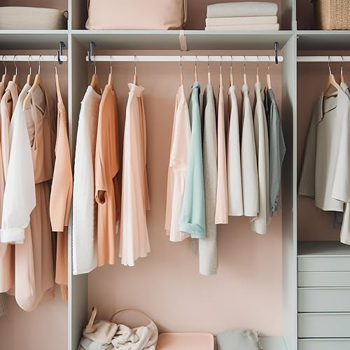 Vista 13 de Gisafai Soporte central de barra de armario de 1 pulgada de metal resistente para montaje en pared, soporte para armario, estante para Plata