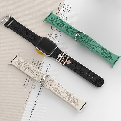 Miniatura 5 de Dijes para correa de reloj (correa incluida), compatible con Apple Watch Band de 1.496 pulgadas, 1.575 pulgadas, 1.614 pulgadas, correas de silicona