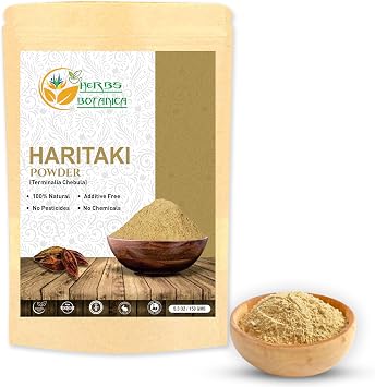 Herbs Botanica Haritaki Powder 100% Pure & Natural Terminalia Chebula Powder for Herbal Use Finely Ground Ayurvedic Triphala Herb for DIY Wellness & Beauty 5.3 oz Resealable Pack