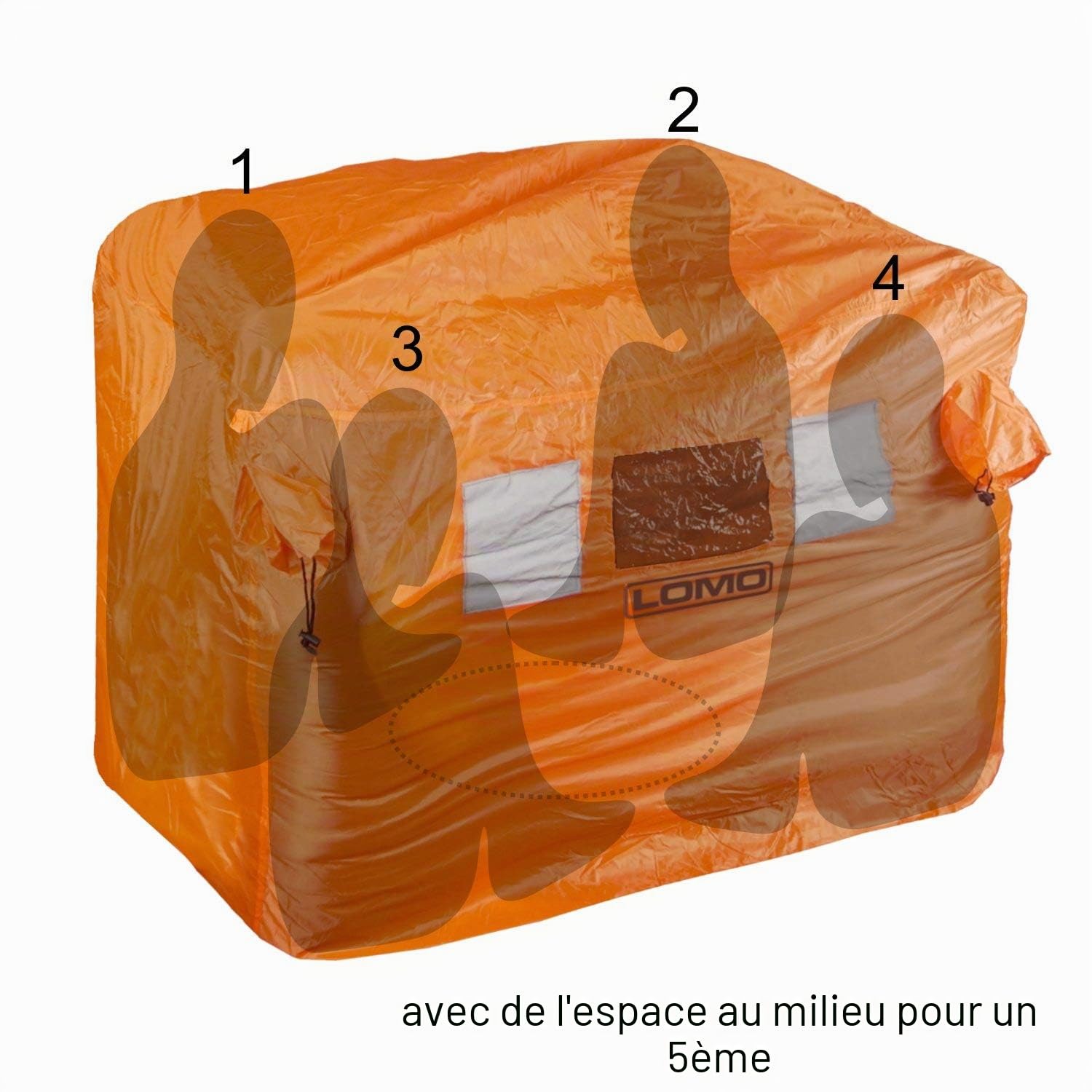 Lomo Abri de secours pour tempête. Sac Bothy 4/5 personnes pour camping, randonnée en colline, kayak