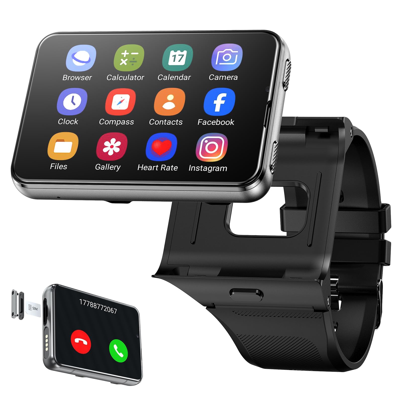 Orologio Intelligente Uomo Donna,2,88" Smartwatch 5G con Chiamate Bluetooth e Notifiche, 100+ Modalità Sportive, Monitor Cardiaco, GPS e Doppia Fotocamera,Android e iOS (Grigio)