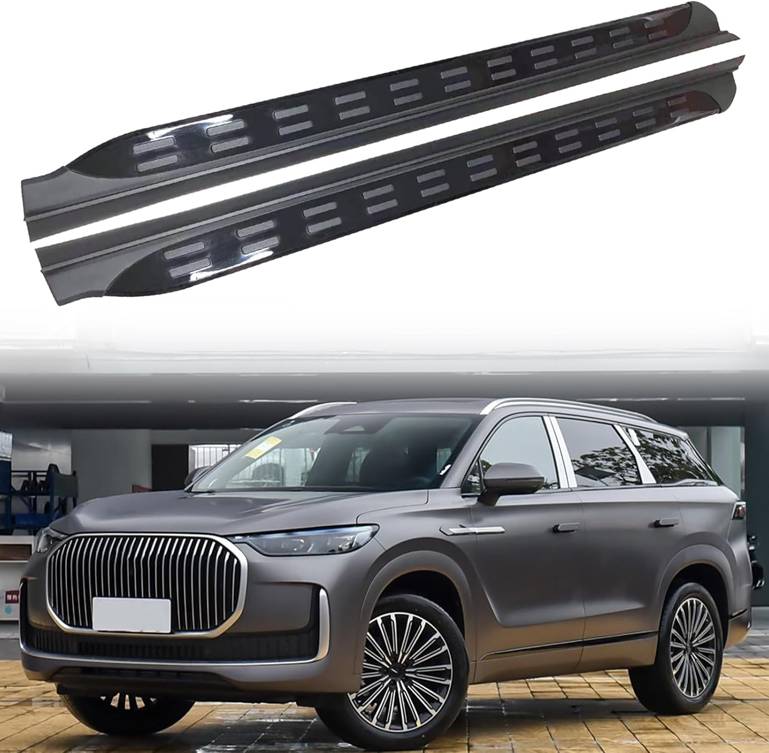 2Pcs Running Board Side Step Pedals Nerf Bar Fit for Chery TIGGO 9 2024 2025