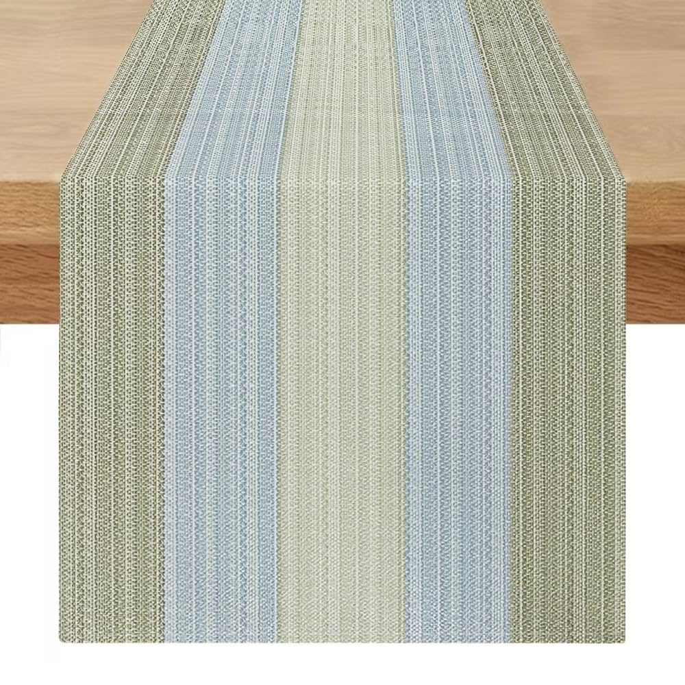 Modern Gradient Green Blue Table Runner 40 x 140 cm Elegant Kitchen Table Centrepiece Eucalyptus Green Decorations for Weddings, Birthdays, Communions and Parties โ image 1
