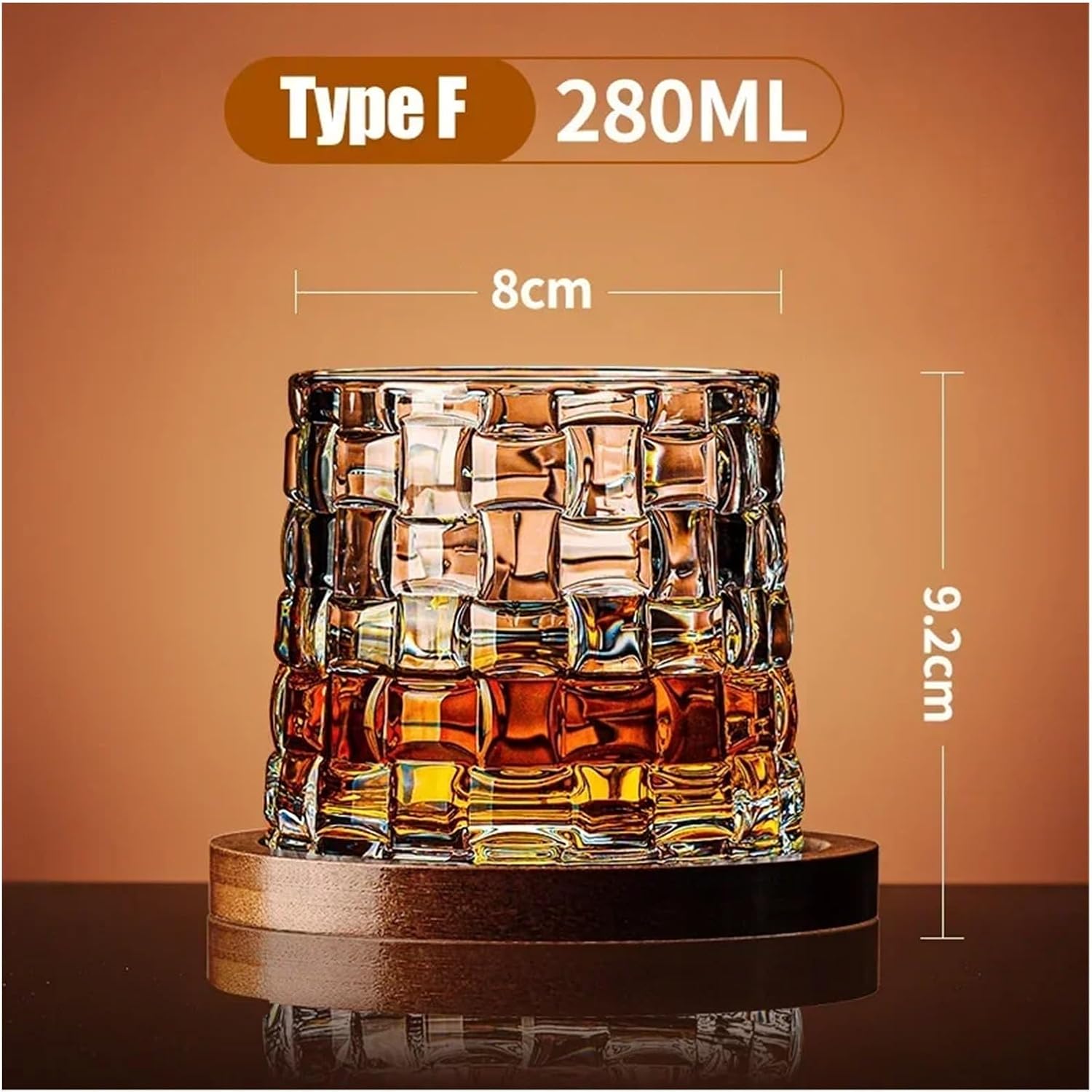 Tumbler Glass With Base Crystal Glasses Rotating Spinning Cup Drinkware Bar Home(Type a)