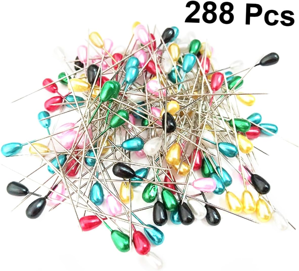 SHINEOFI Sets Stainless Steel Teardrop Pearl Head Pins for Jewelry Making Flat Straight Pins Flat Head for Sewing Decorative Pcs