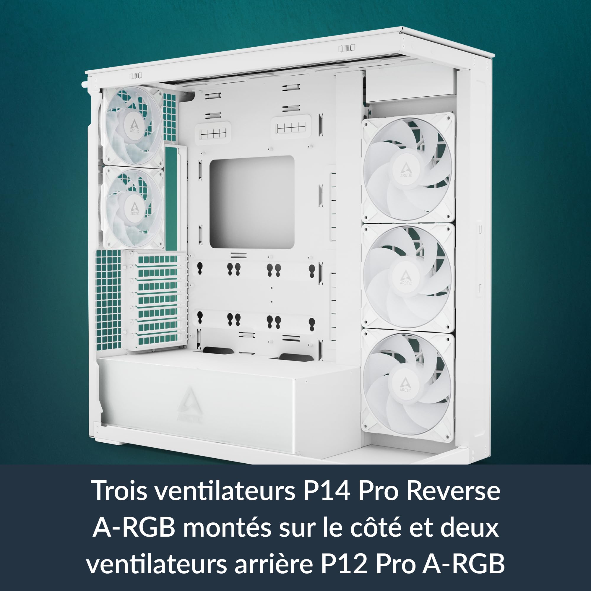 Amazon | ARCTIC 64L大容量強化ガラスPCケース「XTENDER VG(White