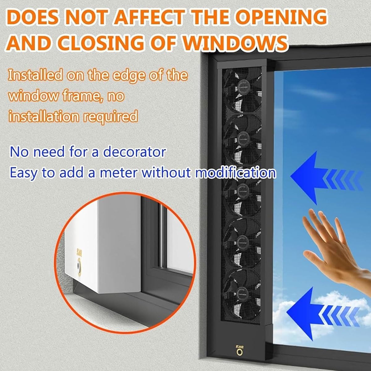 Vertical Window Fan, Twin Window Fan with Reversible Airflow, Retractable Exhaust Fan 5CM Adjustable, Tool-Free No Drill Installation, for Bedroom Kitchen Attic Garage(13.78-15.75)