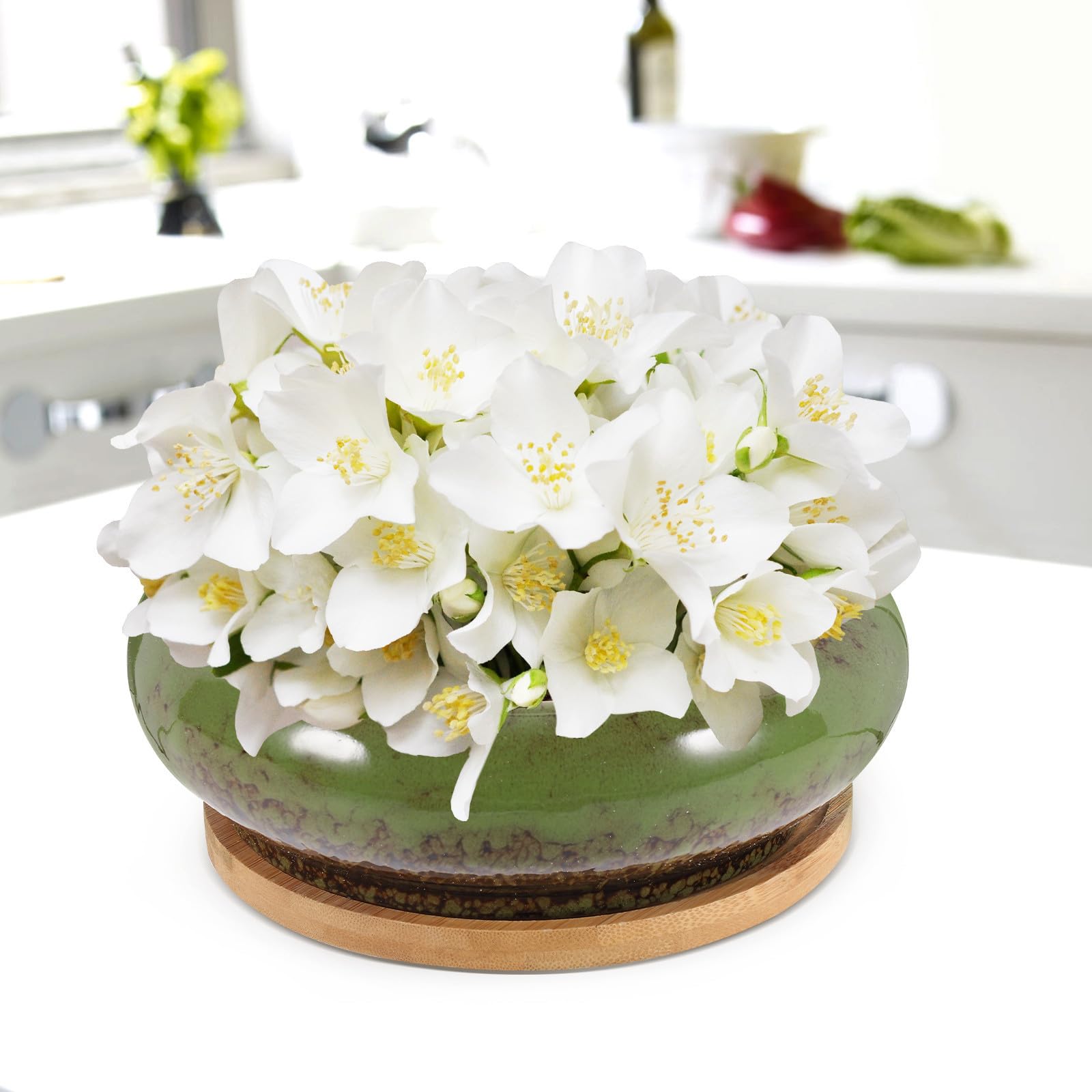 ERINGOGO 2 Ensembles Jardinière en Céramique Pot de Fleurs Décoratif