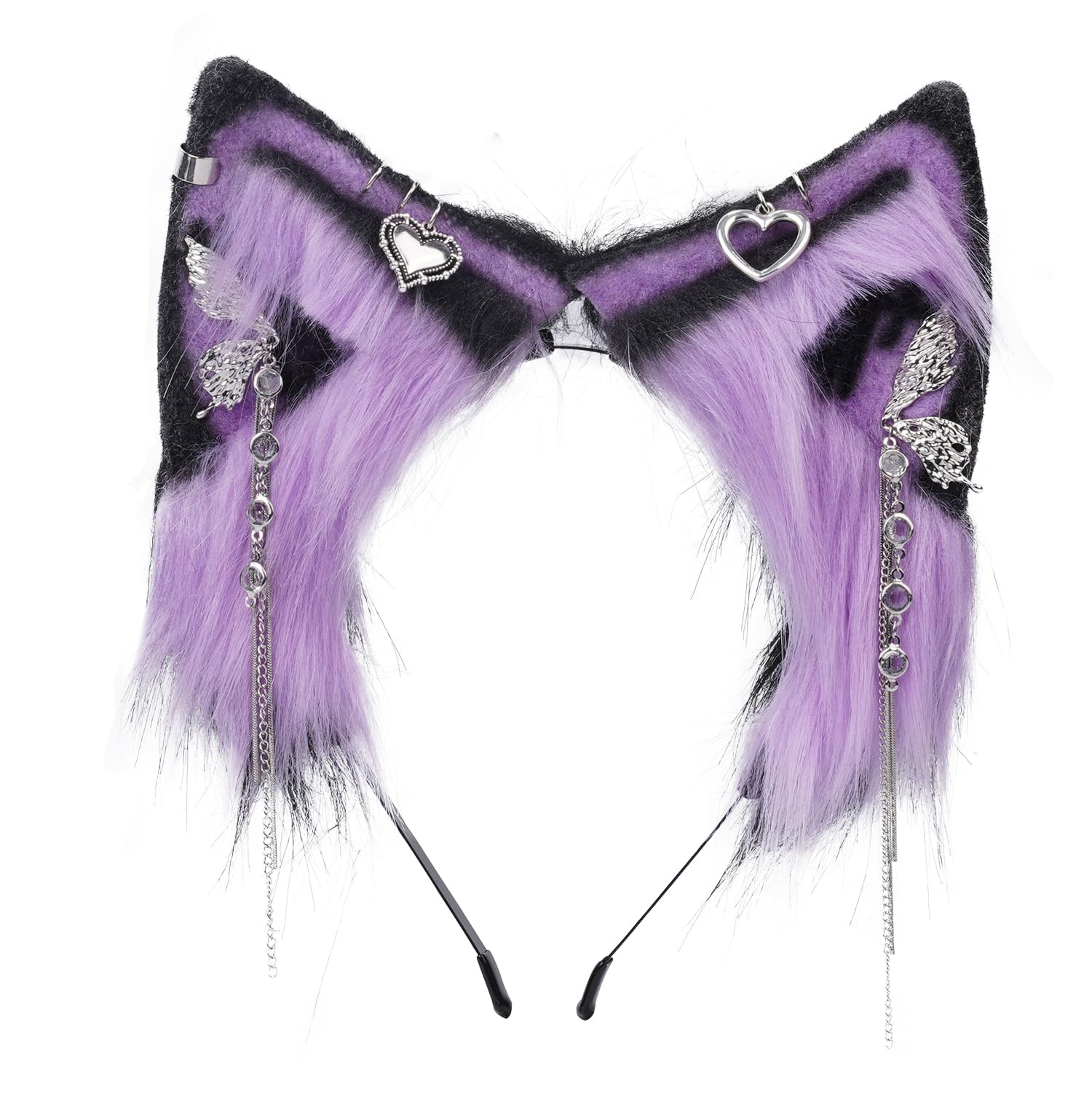 Wolf Ears Headband for Women - Soft Plush Faux Fur Cosplay Costume Accessory (Purple), Comfortable for Long Wear, Halloween Party Favors, Anime Convention, Daily Fashion, Luxury Gift Box Packaging