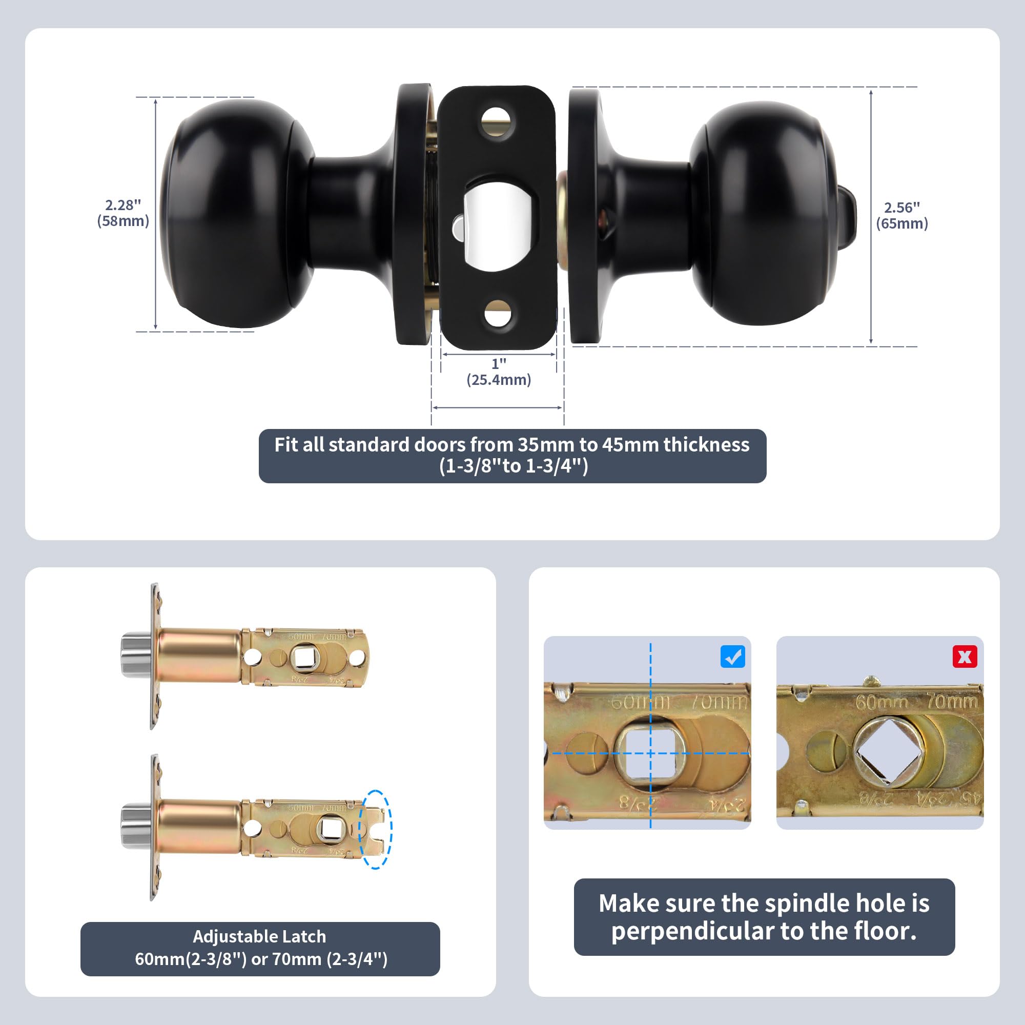 Moquin Keyed Entry Door Knob - Secure & Stylish -6 Moquin Keyed Entry Door Knob - Secure & Stylish -6