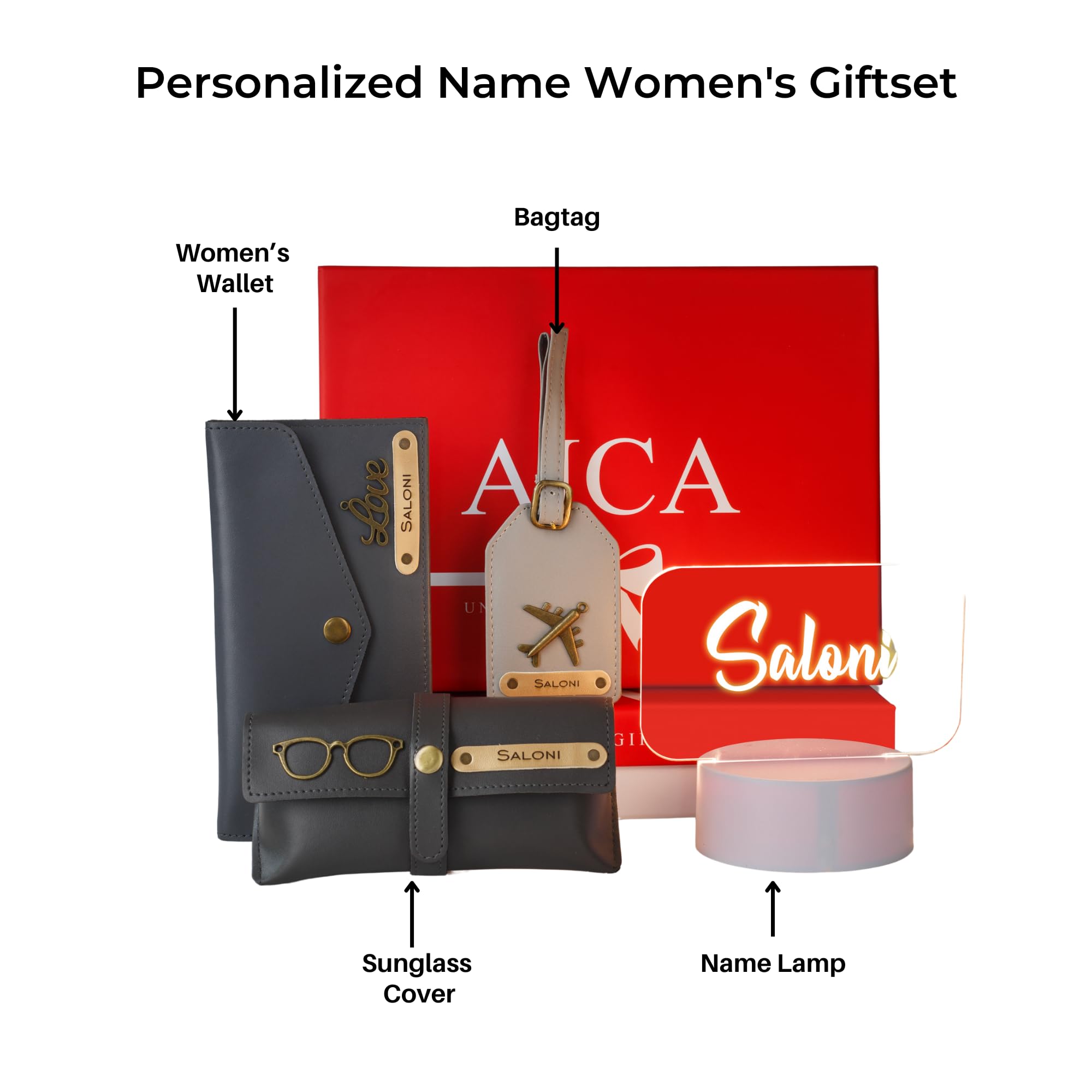 Buy AICA Plastic Personalized Name Womens Combo Led Lamp Giftset