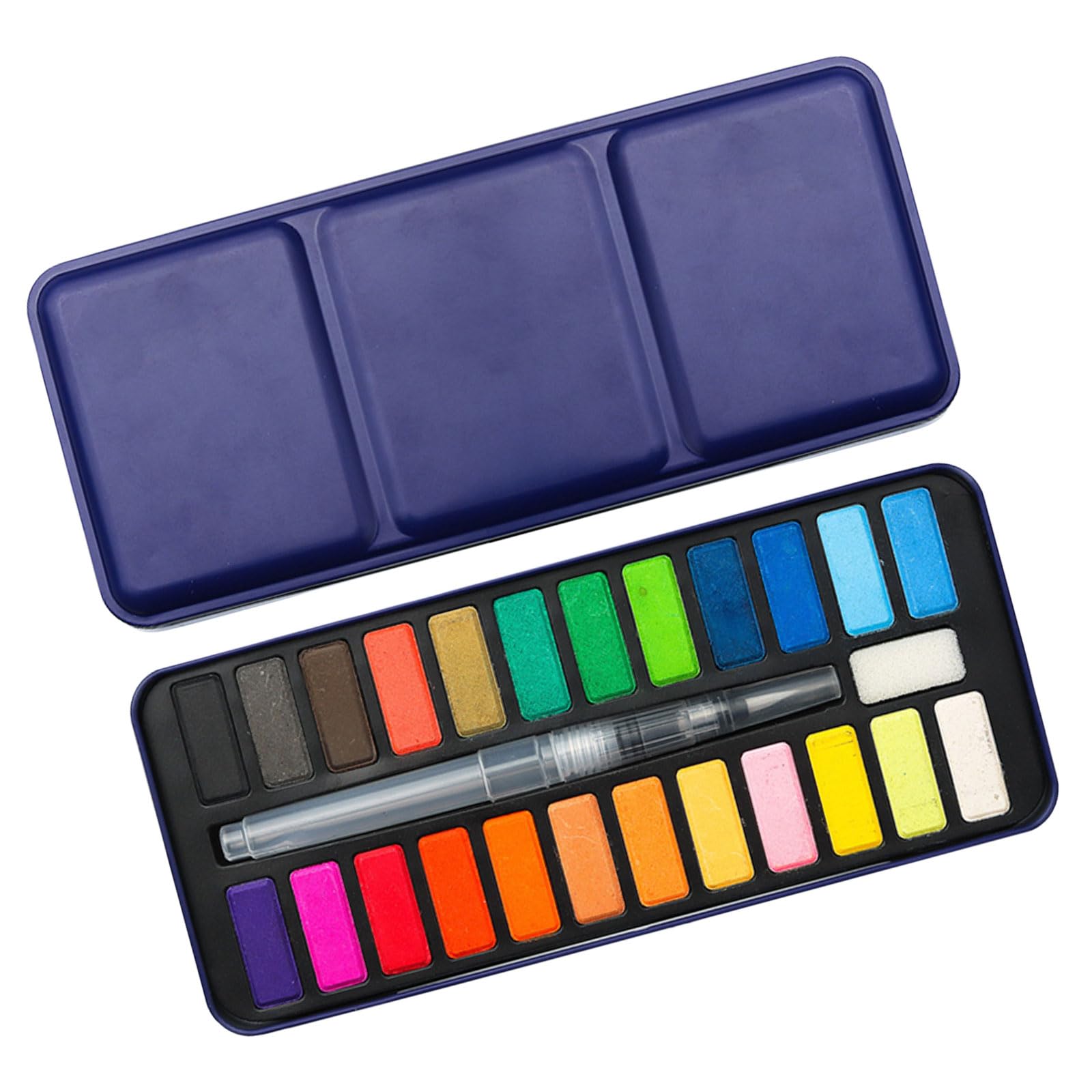 RBRMHM 12/18/24 Color Watercolor Paint in Metal Case with Water Brush Pen Artist Art Set for Beginner Watercolor Painting