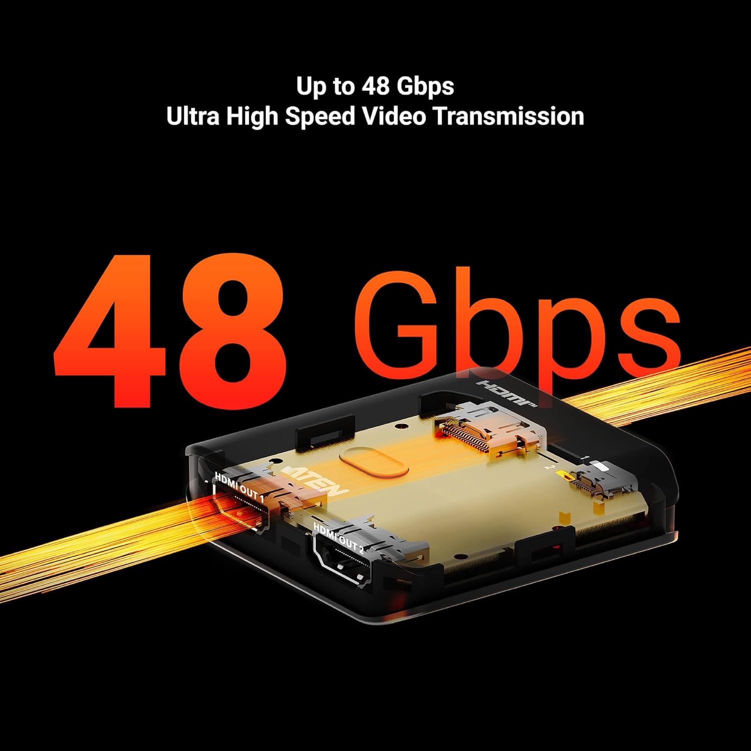 ATEN Essentials VS5812 2-Port 8K HDMI Splitter, 1 Source to 2 Displays, HDR10+, Deep Color, HDCP1.4, HDCP2.2, 48 gbps DTS-HD, Dolby TrueHD, One Touch Screen Off