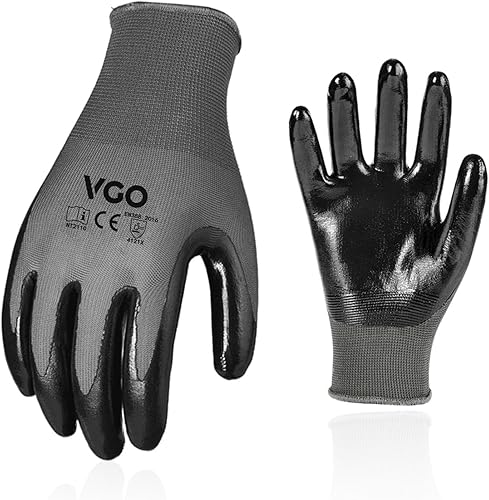 Miniatura 1 de Vgo... 13 pares de guantes de clima frío, guantes cálidos de invierno, almacenamiento en frío o uso en congelador, revestimiento de nitrilo (NT2110F)