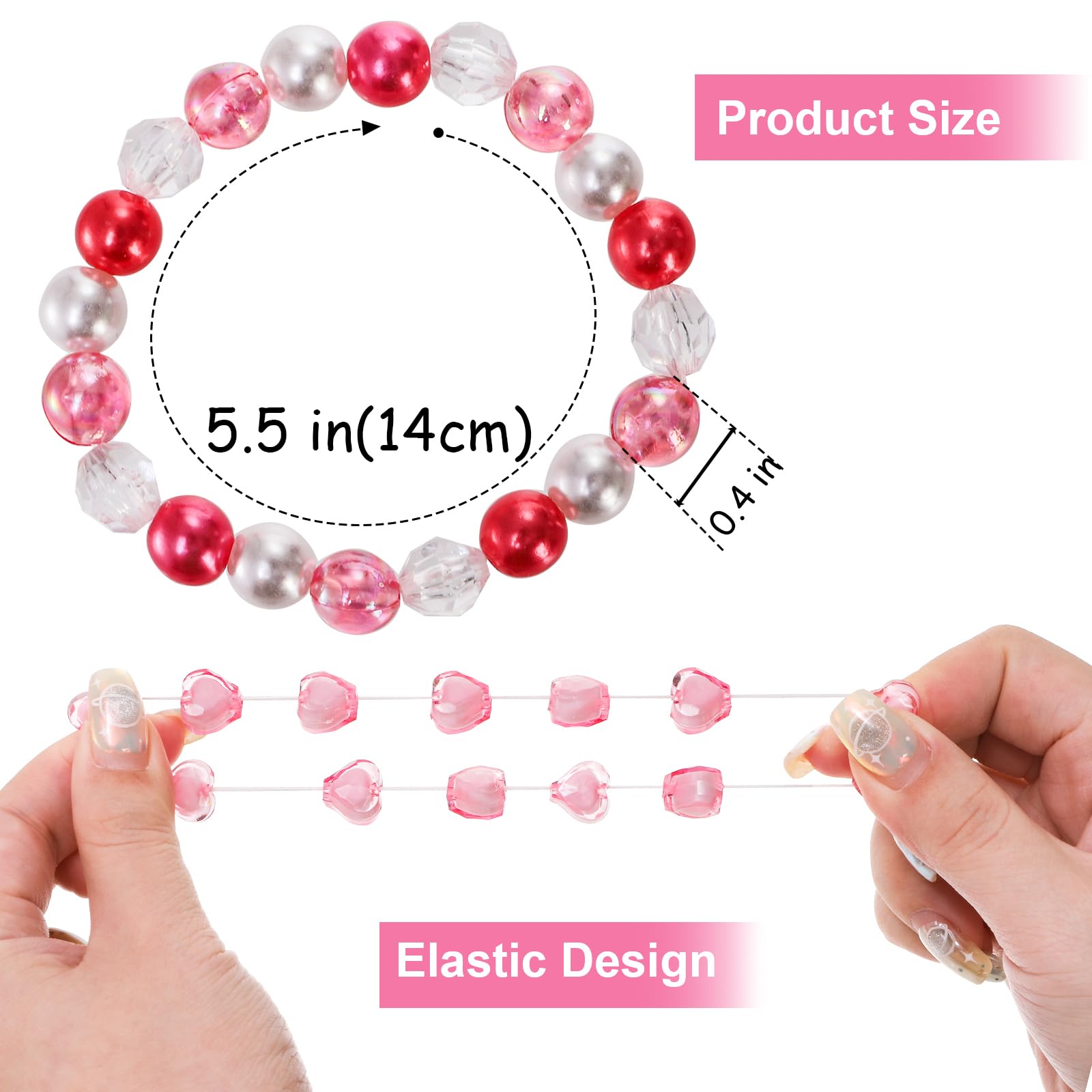 Coloch 40 Pack Girl Beaded Bracelets, Cute Toddler Bracelets for Girls Little Girl Princess Jewelry Set for Birthday Party Favors, Ages 3+